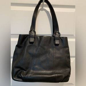 Coach leather black bag with blue lining